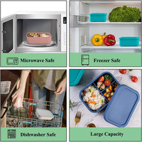 Accessoires de cuisine Boîte à lunch bento pour enfants sans BPA Boîte rectangulaire à 3 compartiments divisée pour le stockage des aliments