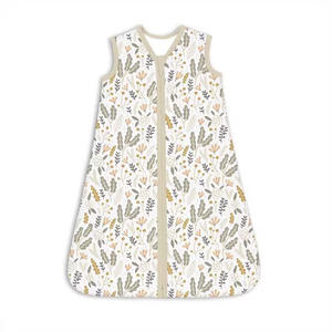 كيس نوم للأطفال من القطن العضوي، بدلة نوم مخصصة للأطفال بسماكة 1.0 توج بدون أكمام، كيس نوم للرضع بالجملة، ملابس أطفال مطبوعة - Product Image 4