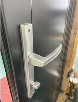 Porte pivotante de sécurité extérieure en aluminium Porte pivotante d'entrée moderne en aluminium noir avec système de verrouillage allemand Hoppe