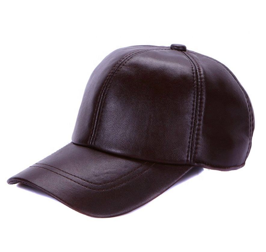 Premium Unisex Genuine Real Sheep Leather Panel Baseball Cap Trucker Hats  Wholesale