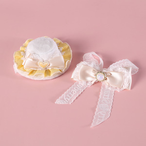 Sombrero de encaje noble con lazo <span class=keywords><strong>para</strong></span> gatos y <span class=keywords><strong>perros</strong></span> de <span class=keywords><strong>pelo</strong></span> <span class=keywords><strong>corto</strong></span>, accesorios retro de princesa con lazo, tocado <span class=keywords><strong>para</strong></span> bodas y cumpleaños - Product Image 4