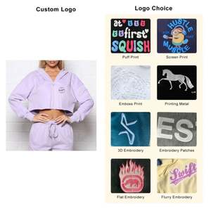 เสื้อสวมหัวมีฮู้ดแบบไม่มีซิปสำหรับผู้หญิงเสื้อครอปแบบไม่มีซิปรูดธรรมดาผ้าฝ้าย100แบบไม่มีกระเป๋ากำหนดโลโก้ได้เอง - Product Image 3