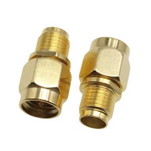 Bulkhead Waterproof Adaptor Gold Plated SMA Male to Sma Female Pin Brass <b>Adapter</b> 50 Ohm Nickel,gold Microwave,rf RY-03249 CN;JIA - Product Image 4