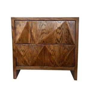 โต๊ะข้างเตียงไม้ทรงข้าวหลามตัดสไตล์นอร์ดิก พร้อมลิ้นชัก 2 ช่อง ลายธรรมชาติ - Product Image 1