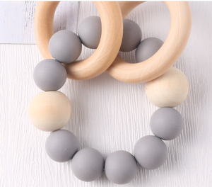 YDS bebé dentición juguete silicona y madera bebé dentición Anillo Para <span class=keywords><strong>Boca</strong></span> explorar mordedores - Product Image 4