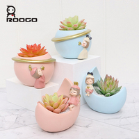 Pot de fleurs en résine mignon Lune et Planètes, décoration céleste étoilée pour plantes succulentes, idéal pour la maison, le bureau ou l'étagère, cadeau ciel nocturne rêveur