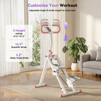 PINJIAN Nouveau Design Appareil de Fitness à Domicile Stepper d'Escalade Pliable avec Cadre Réglable et Compteur