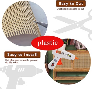 Anyaman Rotan plastik 15 meter, anyaman Rotan sintetis jala terbuka untuk perabotan taman dan kursi Rotan - Product Image 4