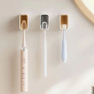 Plastic Electric Toothbrush <b>Storage</b> <b>Rack</b> Wall Mounted Flip-top Tooth Brush <b>Rack</b> Waterproof Dustproof Toothbrush Holder - Product Image 6
