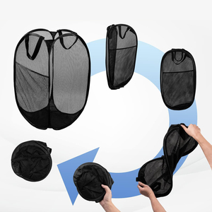 Hộ gia đình di động công suất lớn biểu tượng tùy chỉnh lưới ráp <span class=keywords><strong>Pop</strong></span> <span class=keywords><strong>Up</strong></span> giặt cản trở quần áo bẩn giỏ với thực hiện xử lý - Product Image 6