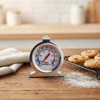 Termometer Oven Rumah Tangga Dial Baja Tahan Karat Tahan Air Tidak Memerlukan Listrik Rentang Suhu Tinggi (150-600F) Dapur