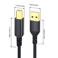 Câble d'imprimante USB Type A vers B, port carré, compatible avec Epson, Dell, Lexmark, Brother, transfert de données, 1m, 2m, 3m