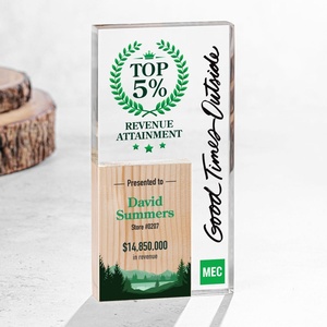 Impresión vívida Premio de madera Rectángulo a todo color Logros corporativos Trofeo Manto de escritorio Pieza de exhibición - Product Image 3