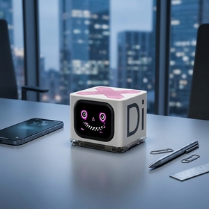 High-tech <strong>Cube</strong> Speaker, Pixelated Screen Alarm Clock, Portable Outdoor High-quality Wireless Speaker, Birthday Gift. - Product Image 1