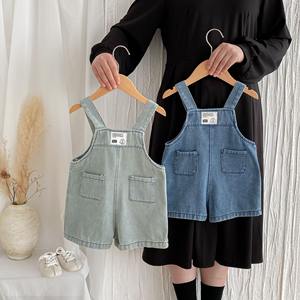 Ins printemps automne garçons filles Denim décontracté ample jarretelle salopette pantalon bébé Shorts - Product Image 3
