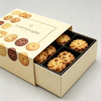 Boîte à tiroir pour emballages de pâtisseries de haute qualité avec impression de logo personnalisé, boîte d'emballage en papier alimentaire pour biscuits