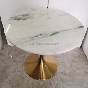 Ready to Ship <strong>Tulip</strong> Stainless Steel 304 Brush Gold Color with Marble Stone Small Coffee <strong>Table</strong> for Dining <strong>Table</strong> - Product Image 1