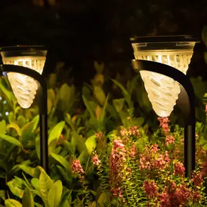 2 1 방수 LED 태양 정원 조명 통로 벽 매달려 장식 풍경 콘 캠핑 빛 램프