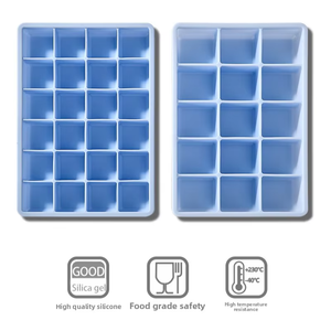 Moule à glace en silicone avec couvercle pour congélateur, amovible et empilable, écologique, 15/24 cubes par plateau, OEM - Product Image 5