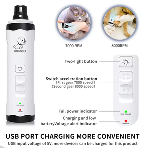 Polnische Haustier nägel leise bei 8000 U/min mit LED-Licht und tragbarem Design in diesem wiederauf lad baren elektrischen USB-Nagels chl eifer für Haustiere. - Product Image 6