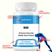 Cápsulas de Veneno de Abeja Natural y Eficaz para el Alivio del Dolor, Suplemento para la Reparación de Tejidos Blandos y Articulaciones, Suplemento Dietético Portátil