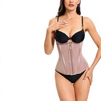Ceinture amincissante en maille Spandex avec contrôle du ventre, compression ajustée, design rehausseur de hanches et de fesses, fermeture éclair