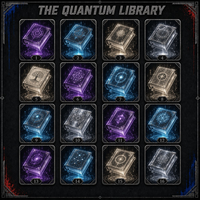 Cartes de collection en métal personnalisées : la Bibliothèque Quantique – Carte de collection en acier inoxydable avec impression HD pour les collectionneurs de TCG et cadeau sur le thème de la science-fiction