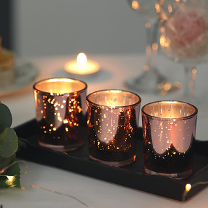 Bougeoir <span class=keywords><strong>en</strong></span> <span class=keywords><strong>verre</strong></span> mercure, rose doré, parfait pour les centres de table de mariage, de fête, décoration de la maison, écologique - Product Image 4