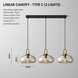 Ensemble de luminaires suspendus modernes en verre ambré de style nordique, à plusieurs têtes, pour table à manger, <span class=keywords><strong>îlot</strong></span> de <span class=keywords><strong>cuisine</strong></span>, <span class=keywords><strong>luminaire</strong></span> personnalisé - Product Image 5