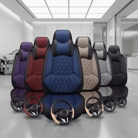 Accessoires de protection intérieure de voiture haut de gamme, style business luxueux, ensemble complet de housses de siège de voiture universelles en cuir Nappa, 10 pièces