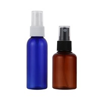 Flacon pulvérisateur rond en PET de 50 ml, flacon cosmétique rechargeable, flacon de shampooing à pulvérisation fine avec logo sérigraphié