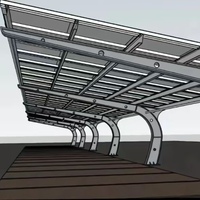 Abri solaire photovoltaïque HSD BIPV |   Structure en acier pour abri solaire de stationnement extérieur pour projets routiers de grande envergure, galvanisée à chaud, durée de vie 10-25 ans