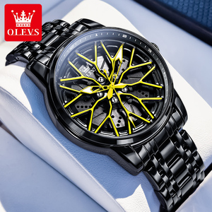 <span class=keywords><strong>Montre</strong></span> à quartz Olevs 3701 de luxe, personnalisable avec logo OEM, évidée, rotative, sportive, lumineuse, étanche en acier inoxydable - Product Image 4