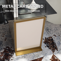 Support de menu de table en acier inoxydable personnalisé et pratique, présentoir de cartes de visite, décoration de table pour magasin et bureau