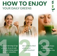 Poudre de jus d'herbe d'orge riche en chlorophylle, enrichie en nutriments et minéraux, avec vitamine C, bêta-carotène et calcium