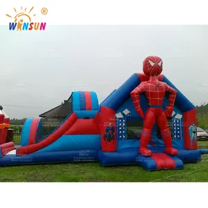 Commercial Inflatable Bouncy Bouncer Spiderman Jumping Water Castle Inflatable Bounce House With Slide For Sale