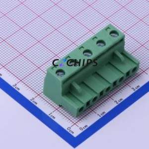 DB2EK-7.62-5P-GN-S Plug-in Terminal Block P=7.62mm Connector Male Plug 1x5P 7.62mm Green - Product Image 1