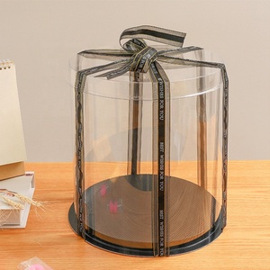 Custom Food Grade Custom Transparent PET Plastic <b>Round</b> Clear Cake <b>Boxes</b> in Bulk - Product Image 3