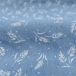 Skygen bonne conception bleu denim imprimé sergé doux tissu de chemise - Product Image 1