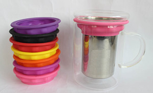 Set di Tazze da Tè in Vetro Trasparente Fatte a Mano da 12 Once <span class=keywords><strong>con</strong></span> <span class=keywords><strong>Infusore</strong></span> in Acciaio Inossidabile - Product Image 5