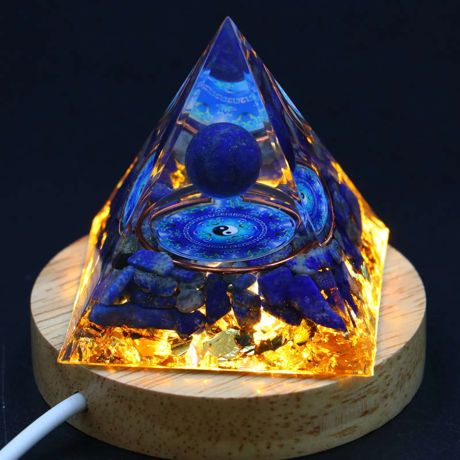 50mm Gerador De Energia Pirâmide De Cristal Orgone Pirâmides De Pedra Preciosa Organite Pirâmide De Cristal De Cura