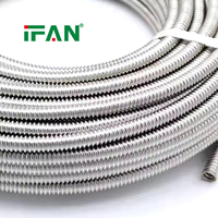 Tuyau ondulé en acier inoxydable IFAN, fourni par l'usine, 1/2" 3/4" 1", pour eau et gaz, 20-200MM, tuyau de gaz ondulé