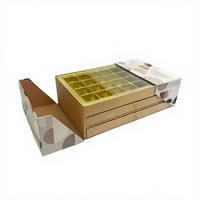 Caja de Papel Deslizante Aséptica Personalizada con Ventana Transparente de PVC, Bandeja Divisora, Embalaje de Cartón Rígido para Bombones, Pralinas, Dulces, Bodas