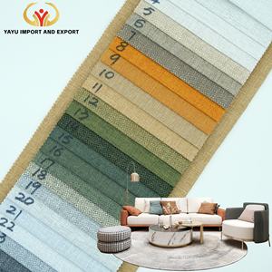 100% Poliéster Linho Tecido Impermeável Home Textile Tecido Sofá Estofos & Cortina Tecido Estilo Liso - Product Image 1