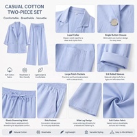 Ensemble tailleur décontracté pour femme, nouvelle collection automne 2026, personnalisable en usine - Manteau et pantalon en coton et lin pour tenue décontractée.