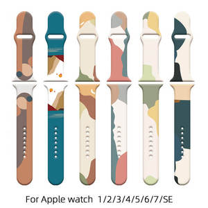 Correa de reloj deportiva de silicona suave y personalizada impresa para banda de <span class=keywords><strong>Apple</strong></span> <span class=keywords><strong>Watch</strong></span> de 41, 45 y 49 mm para Iwatch <span class=keywords><strong>SE</strong></span> S - Product Image 4