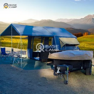 Rimorchio per Camper da cucina da viaggio con tenda e bagno in fibra di vetro