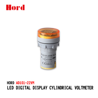 Hord Layar LED Digital Silindris Berkecerahan Tinggi dan Layar Besar, Voltmeter AC AD101-22VM 24-500V Kelas Akurasi 0.5