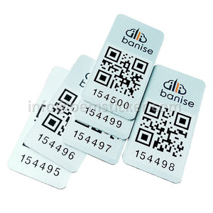 Label kode QR Barcode yang dicetak Sub-Surface tahan UV kualitas tinggi tag aset Aluminium anodisa - Product Image 2