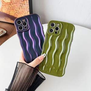 Patrón de ondulación de agua Marco de onda rizada suave Compatible con funda de iPhone - Product Image 3